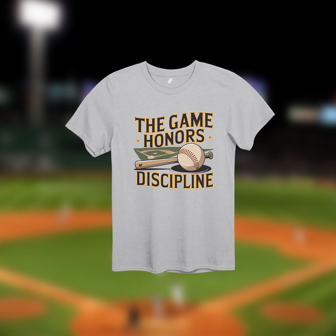 6F The Game Honors Discipline Retro Baseball Tee