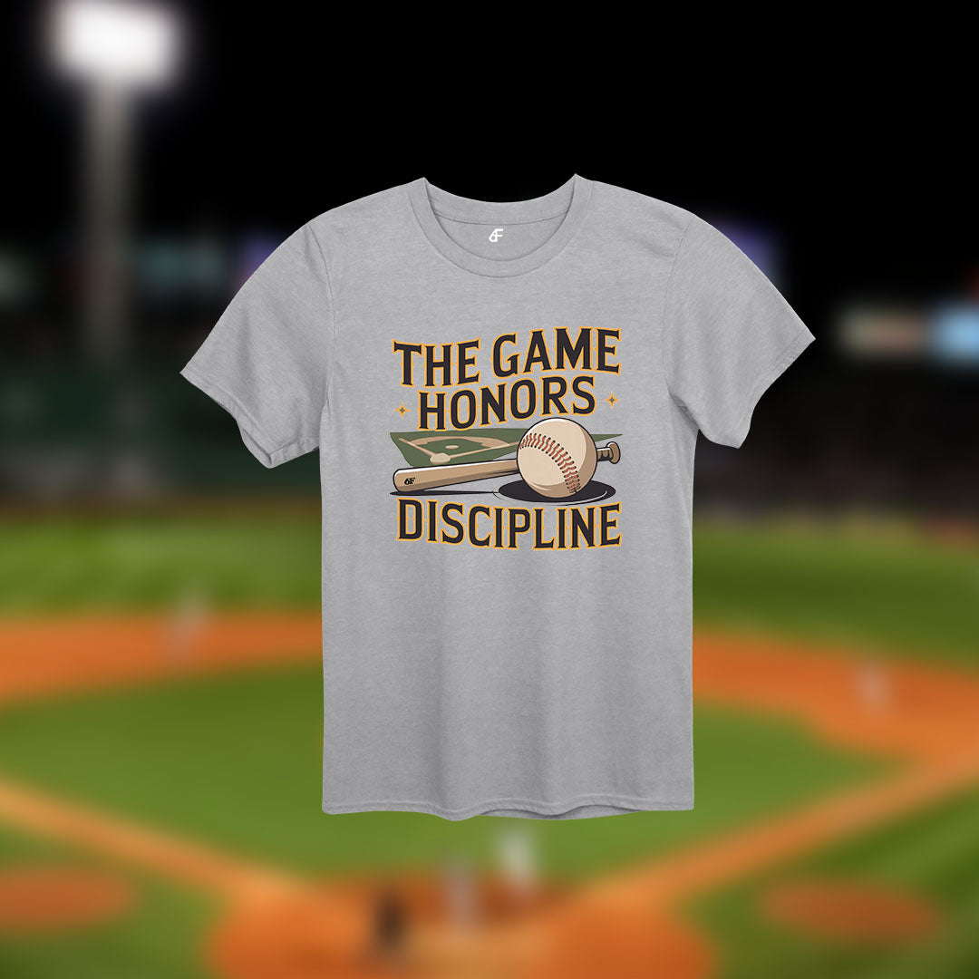 6F The Game Honors Discipline Retro Baseball Tee