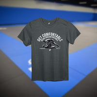 Thumbnail for Dark heather tee featuring grapplers in action with strong motivational text – durable wear for BJJ athletes and coaches